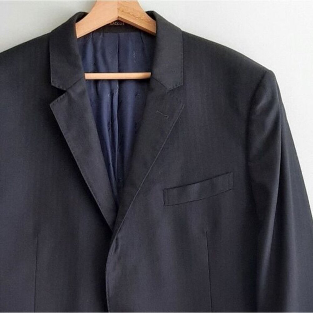SACOOR BROTHERS Portugal Super 130's Virgin Wool Blazer Jacket Navy Men's Sz 42 - Picture 4 of 16